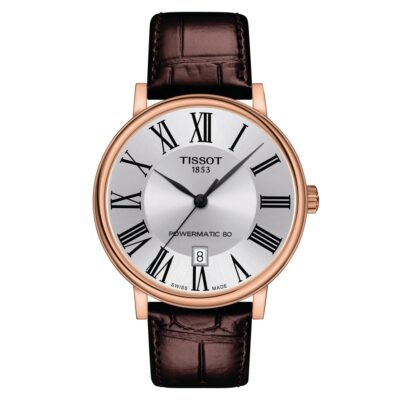 Tissot Men's Watch Carson Auto Powermatic 80 Premium 40mm Silver Brown - T1224073603300